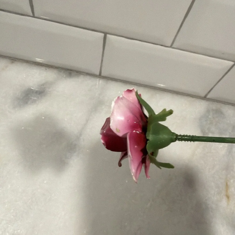 7 Vtg Porcelain‎ Roses Italian Pink Red Antique